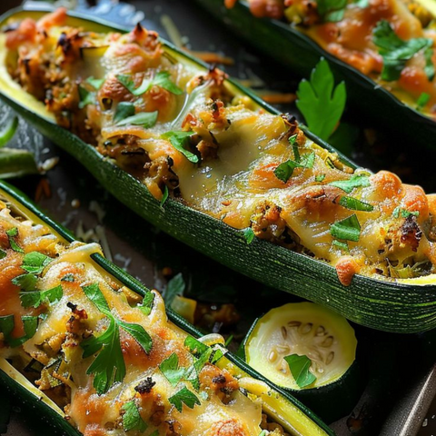 Black Bean Stuffed Zucchini Boats