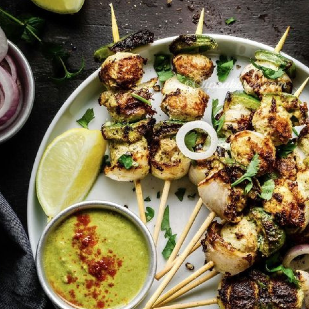 Black Pepper Paneer Skewers