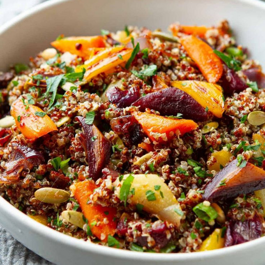 Schezwan Roasted Vegetable Quinoa Salad