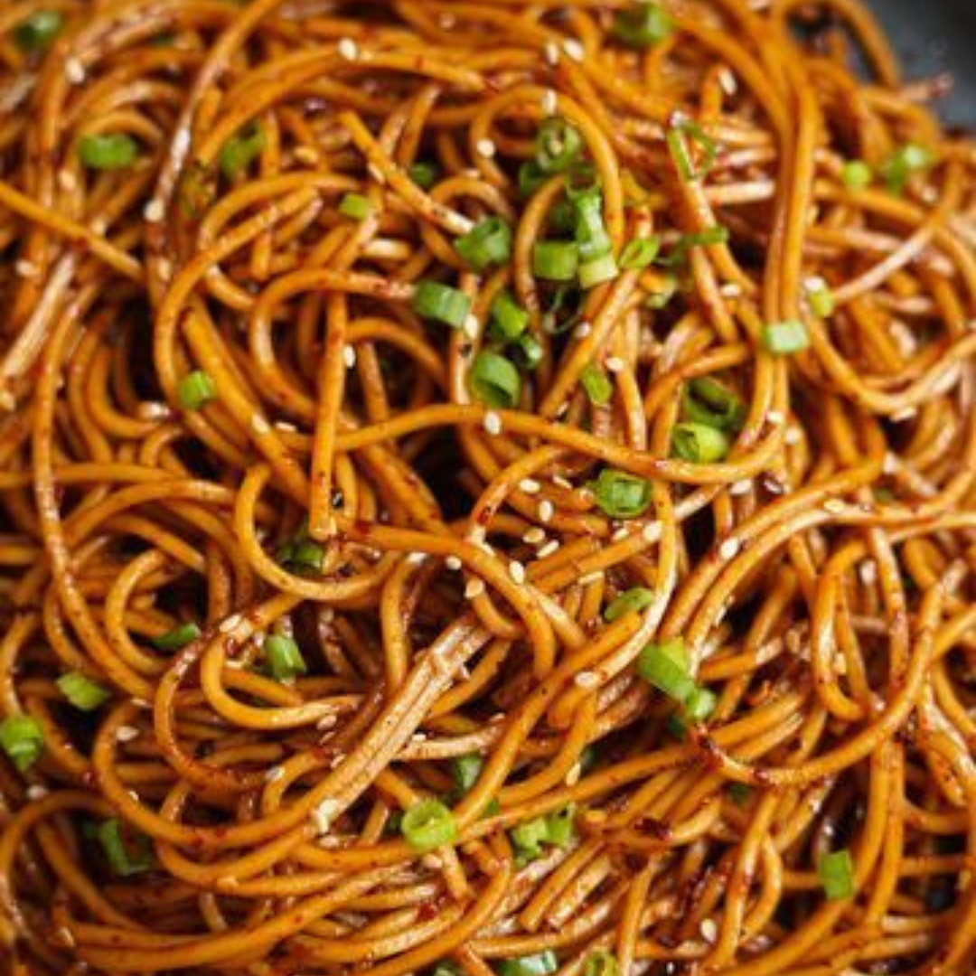 Spicy Veggie Pasta with Red Hot Chilli Oil