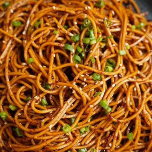 Spicy Veggie Pasta with Red Hot Chilli Oil
