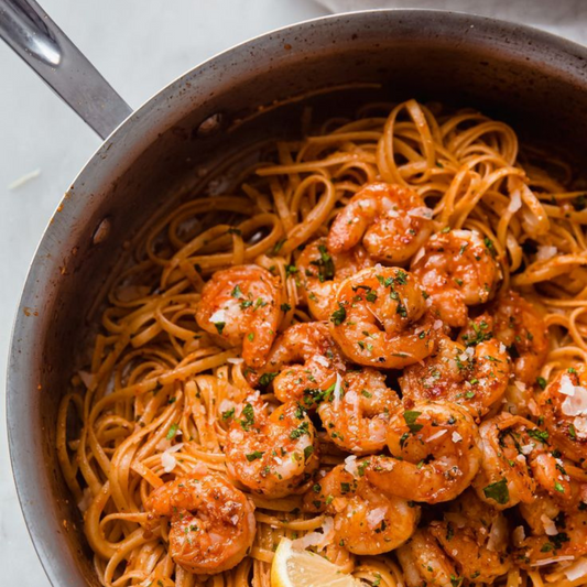 Thai Basil Shrimp Pasta